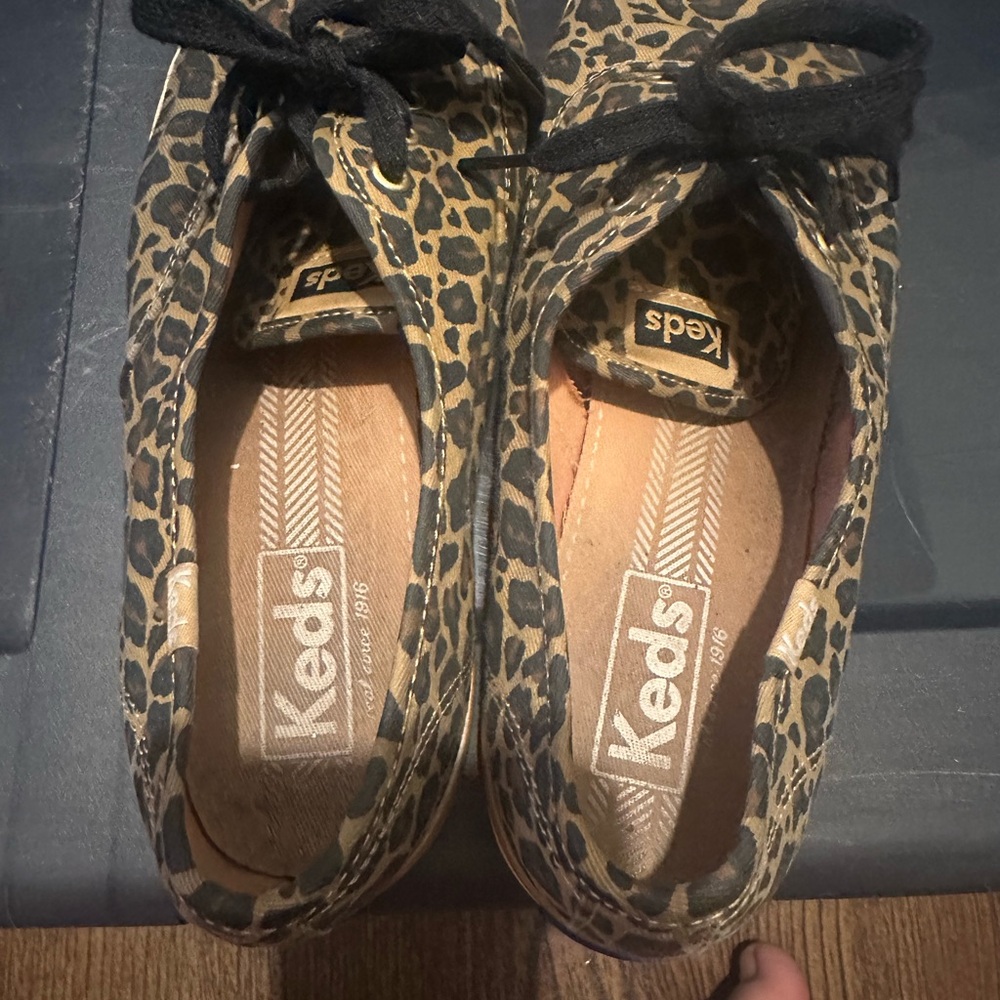 Keds Black and Tan Leopard Print Sneakers - Picture 8 of 8